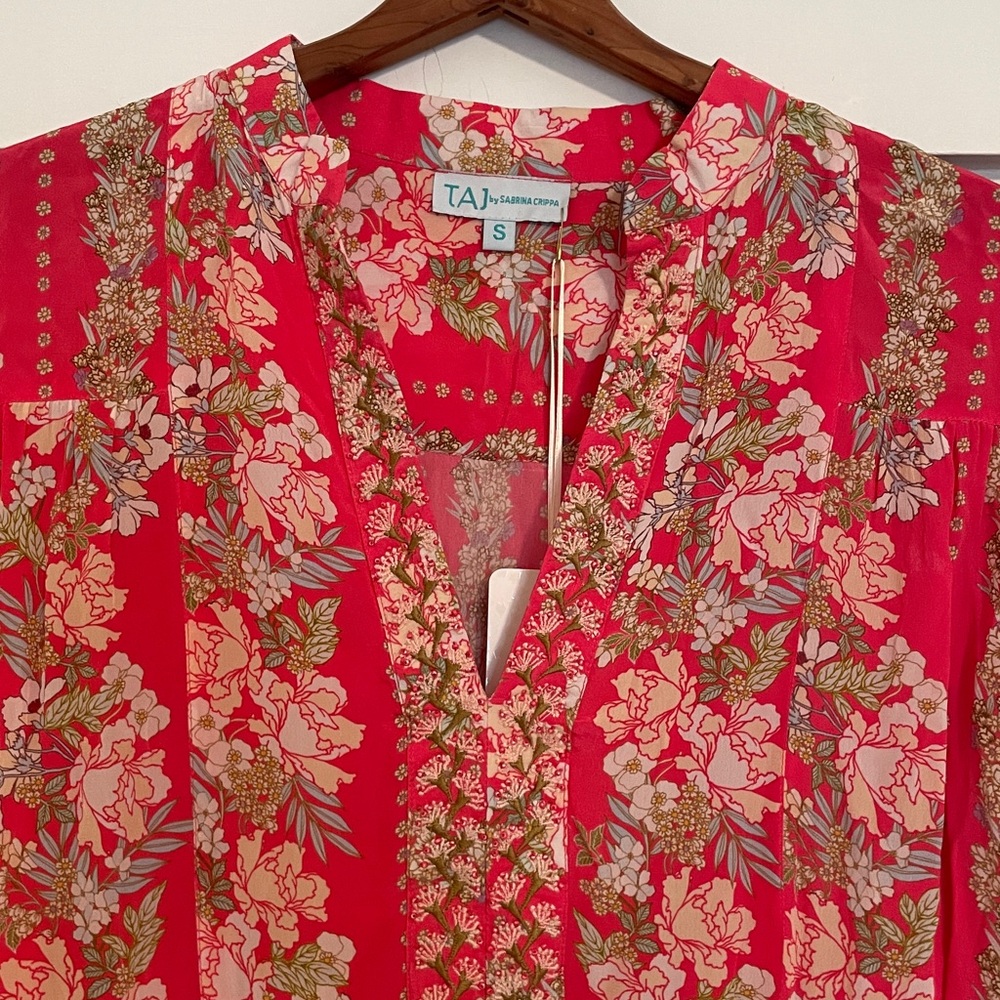 New Taj by Sabrina Camilla Floral Longsleeve Mini Dress size Small - Picture 3 of 12